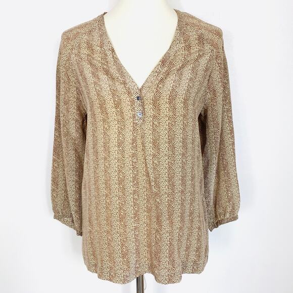 Joie 100% Silk Animal Print Blouse Women’s Size Small - Picture 1 of 7